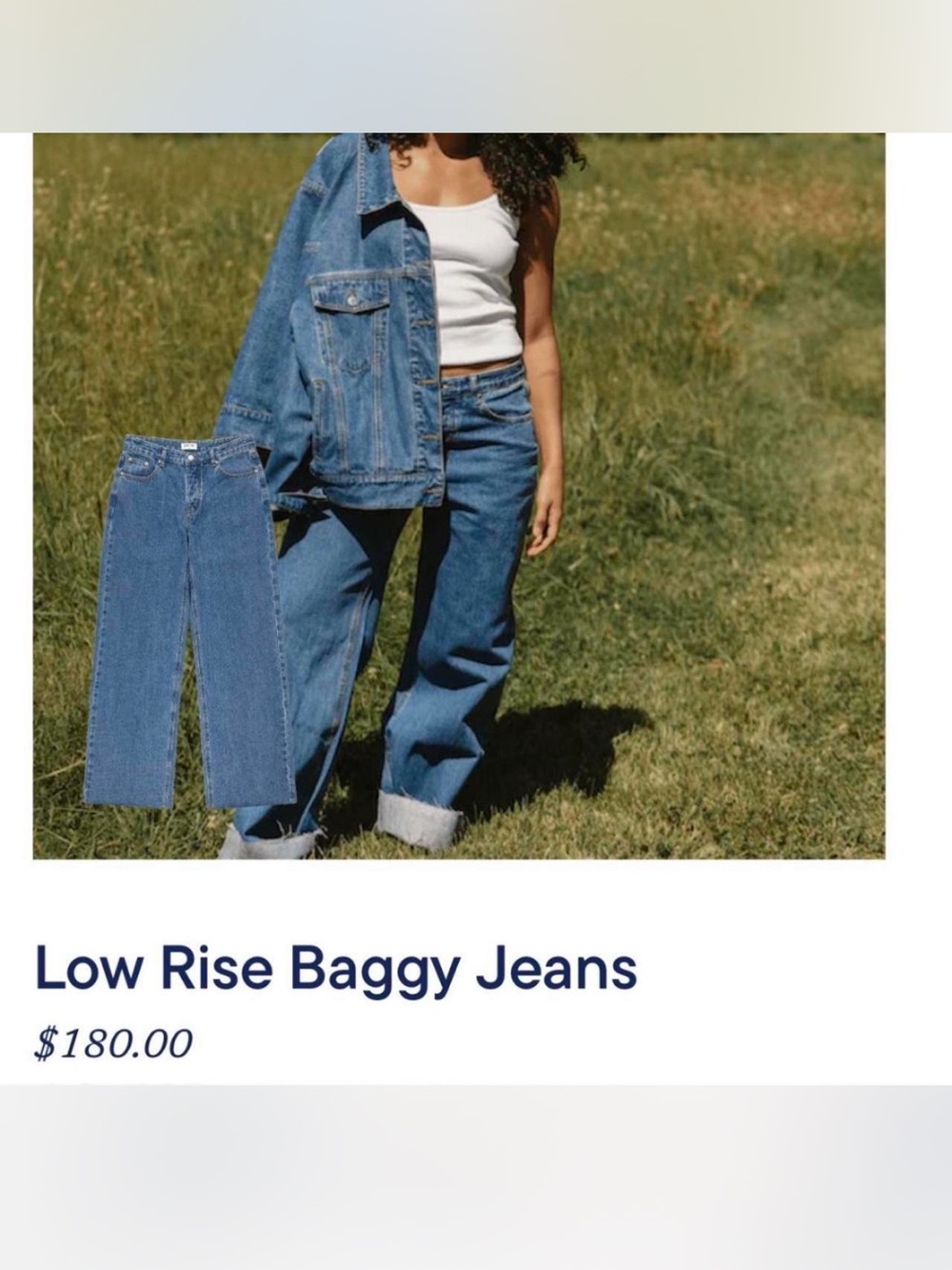 Parke Low Rise Baggy Jeans - Medium Blue size 24